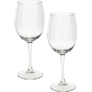 6x Stuks wijnglazen transparant 470 ml - Wijnglas voor rode en witte wijn op voet
