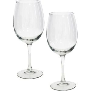6x Stuks wijnglazen transparant 580 ml - Wijnglas voor rode en witte wijn op voet
