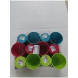 12x stuks Drinkglazen/limonadeglazen gekleurd 360 ml - Sapglazen/waterglazen onbreekbaar kunststof voor kinderen