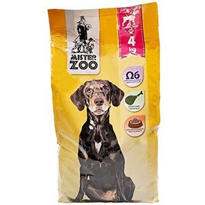 MISTER ZOO – Aliment pour chiens adultes, riche en viande et acides gras oméga-6, aliments secs avec protéines et vitamines pour une excellente nutrition (4 kg)