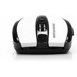 NGS Flea Advanced White Draadloze muis 2,4 GHz, USB-muis voor computer of laptop met 5 toetsen en scroll, 800/1600 dpi, wit en zwart