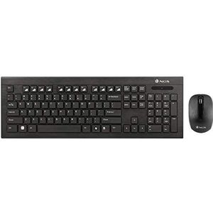 NGS Dragonfly Kit Spanish language (QWERTY) - Stylishly designed 2.4GHz wireless keyboard and mouse combo with 12 multimedia keys. Plug&Play. Compatible with Mac/Windows/Linux/Android/Tablet/TV. Black