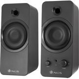NGS GSX-200 – PC Speakers, Gaming Speakers, Stereo Speakers, Power 20 W, Jack aansluiting 3.5 mm, Superbass Bas, USB Power, Plug&Play, 29x9x9 cm, Mat Zwart