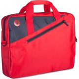 MONRAY NGS GINGER RED - Laptoptas tot 15,6 inch, tas met vakken en buitenvak, kleur: rood en antraciet