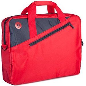 MONRAY GINGERRED,NGS GINGER RED - Aktetas voor laptop tot 15,6'', notebook draagtas met compartimenten en extern vak, in rood en antraciet