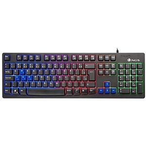 NGS GKX-300 USB-gaming-toetsenbord met LED-verlichting en multimedia-toetsen, Plug&Play (QWERTY, Spaans)