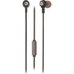 NGS CROSS RALLY GRAPHITE - Metalen oortelefoon, 120 cm flat cable, voice assistant-technologie, 3,5 mm audio-aansluiting, 20 Hz, in rood en zwart