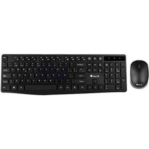 NGS Allure Kit Spanish language (QWERTY) - 2.4GHz Wireless Keyboard and Mouse Combo with low profile keys and 12 multimedia keys. Plug&Play. Compatible with Mac/Windows/Linux/Android/Tablet/TV