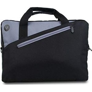 MONRAY,NGS GINGER BLACK14 - Aktetas voor laptop tot 14'', notebook draagtas met compartimenten en extern vak, uitgevoerd in zwart en antraciet