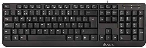 NGS - Funky V3 - USB Toetsenbord - Zwart - QWERTY Spaanse Taal - 12 Multimedia Toetsen