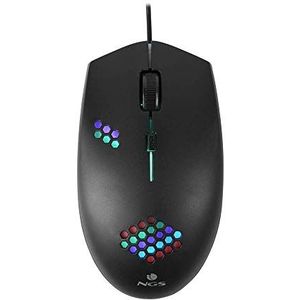 NGS GMX-120 Gamingmuis met USB-Kabel, Optische Muis van 800/1200dpi met 7 Kleuren LEDs