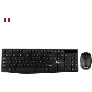 NGS Allure Kit, AZERTY, FR toetsenbord Inclusief muis Universeel RF Draadloos Frans Zwart