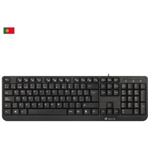 NGS Funky V3 Portuguese language (QWERTY) - USB keyboard with 1.4m cable, 12 multimedia keys and Plug&Play function. Compatible with Mac/Windows/Linux/Android/Tablet/TV. Black