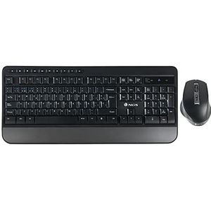 NGS SPELL KIT – Set draadloos toetsenbord en muis, 800/1600/2400dpi, Bluetooth 4.0 of USB, multi-device, QWERTY Portugees, zwart