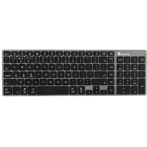 NGS FORTUNE-BT, QWERTY, ES toetsenbord Universeel Bluetooth Spaans Zwart, Zilver