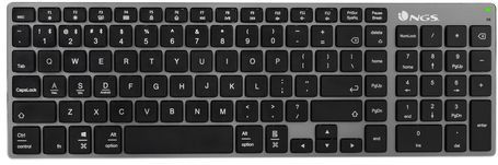 NGS FORTUNE-BT, QWERTY, ES toetsenbord Universeel Bluetooth Spaans Zwart, Zilver