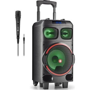 NGS Draagbare Feestluidspreker Wild Dub Zero - 120W 8"" Woofer - USB/SD/Bluetooth - Zwart