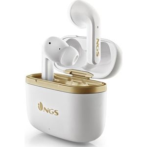 NGS ARTICA TROPHY Hoofdtelefoons Draadloos In-ear Oproepen/muziek USB Type-C Bluetooth Goud, Wit