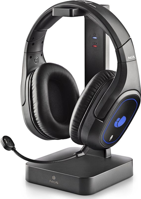 NGS GHX-600-7.1 Wireless Gaming Headset mit 2,4 GHz Technologie, LED-Leuchten und Ladestation