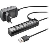 NGS - Ihub7 - Docking Station - Zwart - 7 USB-havens