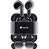 NGS ARTICA DUO BLACK - Twee Paar Onafhankelijke Draadloze Hoofdtelefoons, Compatibel met True Wireless Stereo en Bluetooth 5.1, Aanraakbediening, 30 uur Batterijduur, Zwarte Kleur