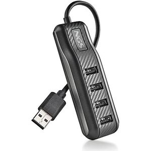NGS Port 2.0 - USB 2.0 4-Port Ultra Slim Splitter Data Hub - Compatibel met Alle besturingssystemen