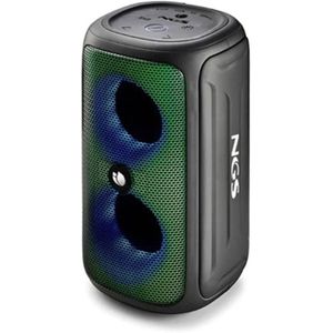 NGS ROLLER BEAST BLACK - Krachtige 32W draagbare speaker compatibel met Bluetooth 5.0 en TWA-technologie, RGB-verlichting, IPX5 water- en stofbestendig, microfoon, handsfree, tot 40 uur, Zwart.