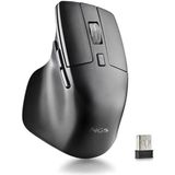 NGS Hit-RB - Oplaadbare draadloze muis, ergonomische muis, stille multimode-toetsen, instelbare DPI: 800/1200/1600, plug and play, zwart