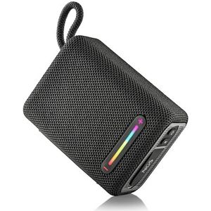 NGS Roller Furia 1 Black - Enceinte Portable Compatible avec la Technologie Bluetooth, Lumières RGB, Étanchéité IPX6, 15 W, True Wireless, USB, Autonomie de Batterie 9 Heures, Noir