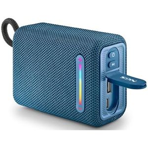 NGS Roller Furia 1 Blue – draagbare luidspreker, compatibel met Bluetooth-technologie, RGB-verlichting, IPX6 waterdicht, 15 W, True Wireless, USB, batterijduur 9 uur, blauw