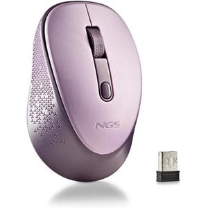 NGS Dew White - Draadloze optische muis, ergonomische muis, stille draadloze laptopmuis, hoge precisie met nano-ontvanger, ambidexter, 800/1600 instelbare DPI, plug en play