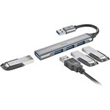 NGS IHUB4 MICRO USB Hub - Zilver - USB 3.2 Gen 1 - 5000 Mbit/s