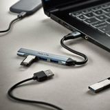 NGS IHUB4 MICRO USB Hub - Zilver - USB 3.2 Gen 1 - 5000 Mbit/s