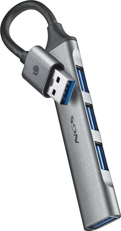 NGS IHUB4 MICRO USB Hub - Zilver - USB 3.2 Gen 1 - 5000 Mbit/s