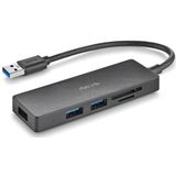 NGS - Ihub Reader - Docking Station - Zwart - USB-C - 5 Havens