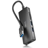 NGS - Ihub Reader - Docking Station - Zwart - USB-C - 5 Havens