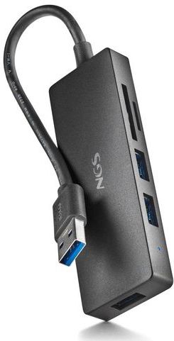 NGS - Ihub Reader - Docking Station - Zwart - USB-C - 5 Havens