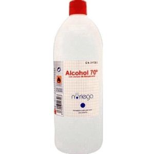 ALCOHOL 70 _ 3 liter (3 FLESSEN VAN 1 LIT) Desinfectie van werk team, thuis, werkplek, school, kliniek, kleuterschool… met Alcohol 70 - Voor iedere schoonmaak klus