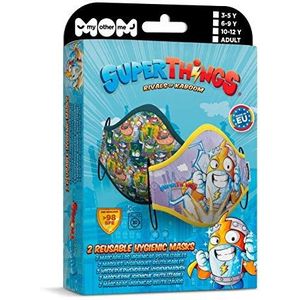 Hygiënisch en herbruikbaar gezichtsmasker gemaakt van stof Super Zings Premium 10-12 Jaar