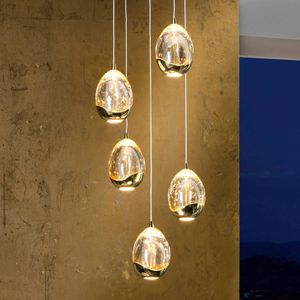 Schuller Valencia Hanglamp Rocio, 5-lamps in goud
