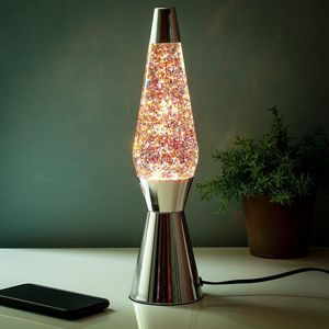 Fisura Bullet Lavalamp Zilver Met Glitters