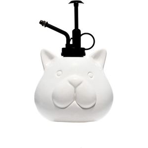 fisura. - Witte kat waterverstuiver. Eenhands gieter voor tuin planten 500 ml. Plantennevel met kunststof gieter. 19 cm x 12 cm.