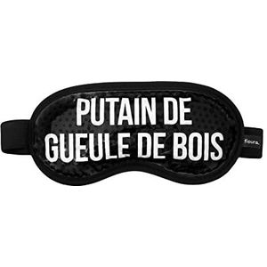 FISURA - Koud gelmasker ""P*tain de geule de bois"". Zwart koud oogmasker. Gelmasker voor gezwollen ogen en donkere kringen. Verfrissend oogmasker met boodschap. 18,5 cm x 9 cm