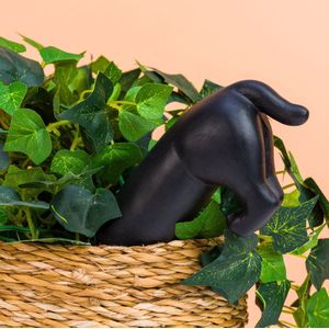 Fisura - Zelf bewaterend voor originele potten. Zwart automatisch bewateringssysteem in de vorm van een hond. Bewateringssysteem voor kamerplanten met een capaciteit van 100 ml. Terracotta.