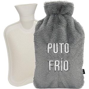 Fisura - Warmwaterkruik - Grijs - 2 Liter - Wasbaar - 18,5 x 33 cm