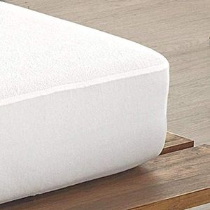Todocama - Verstelbare badstof matrasbeschermer, 100% waterdicht met anti-mijtbehandeling, gemaakt van biorganisch katoen. (bed 135 x 190/200 cm)