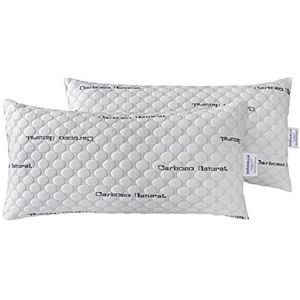 Todocama 100% visco-elastisch kussen van carbon met 100% visco-elastische vlokken, stretchstof van carbon, gemiddelde tot hoge sterkte, alle maten verkrijgbaar, 2 x 70 cm
