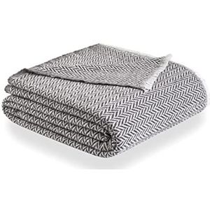 Katoenen plaid extra zacht vier seizoenen multifunctionele sprei bankdeken sprei banksprei (180x240cm, donkergrijs) PRCMAMSGROS180x240cm