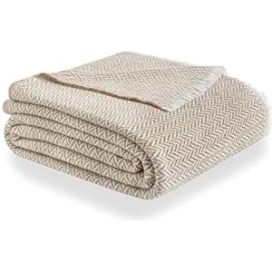 Todocama - Extra zachte katoenen deken, vier seizoenen, multifunctionele sprei, sprei voor bed, sprei, bankovertrek (230 x 240 cm, zandbeige), 230 x 240 cm