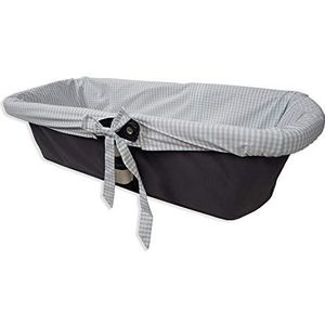 Babyline Summer Celeste - babydekbedovertrek, 90 x 40 cm, geruit, grijs